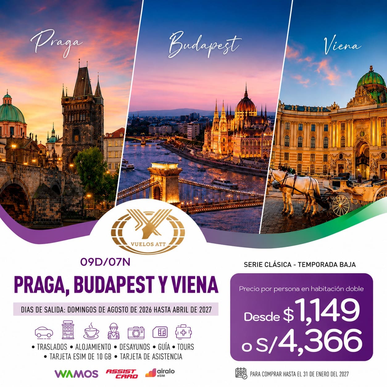 PRAGA, BUDAPEST Y VIENA